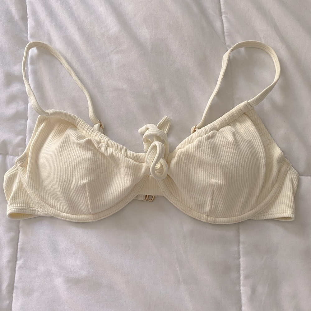 Toluca Swim Angelina Top - Stone Hybrid Rib